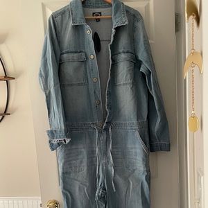 Long sleeve denim jumpsuit